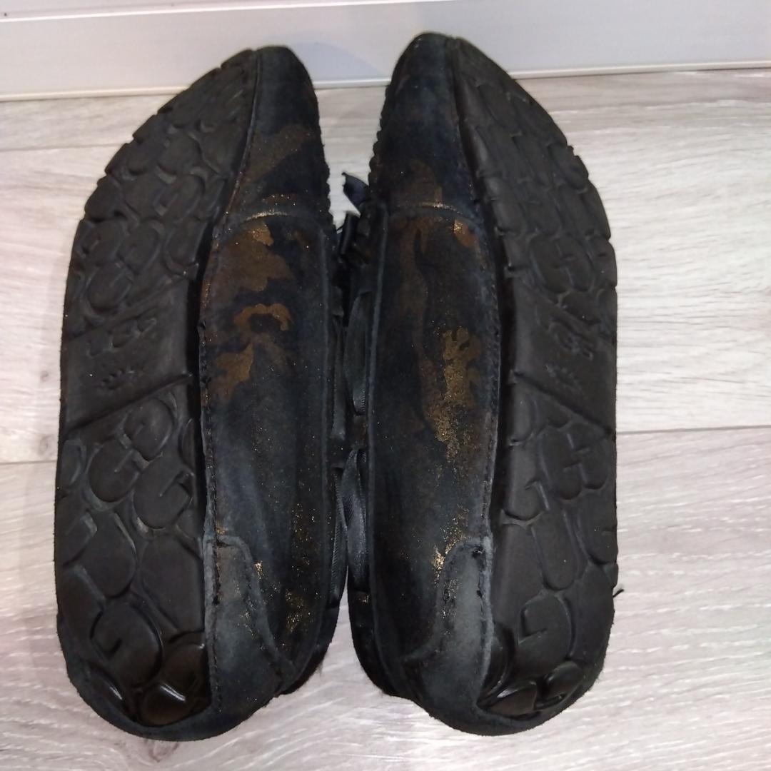 UGG　アグ　モカシン ムートン　ブラック　レース　リボン　８　♡超美品♡