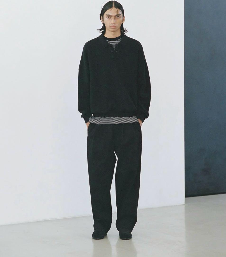 パンツ TTT MSW Wool polyester wide pants BLACK