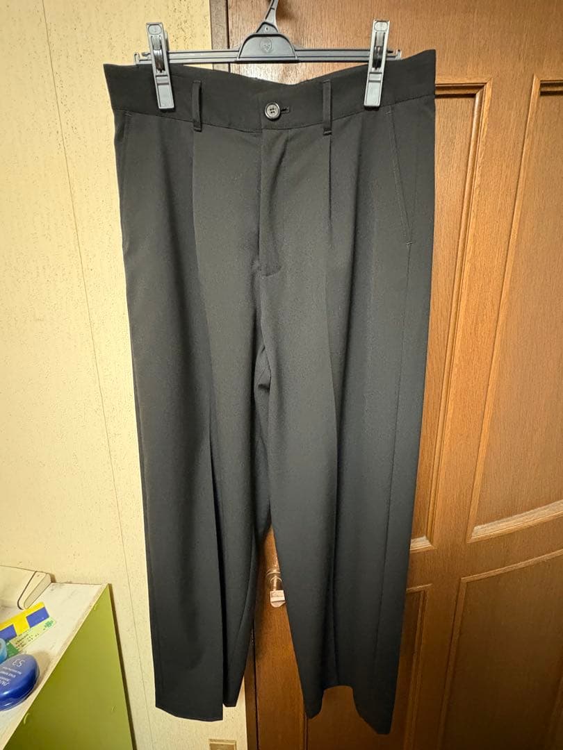 パンツ TTT MSW Wool polyester wide pants BLACK