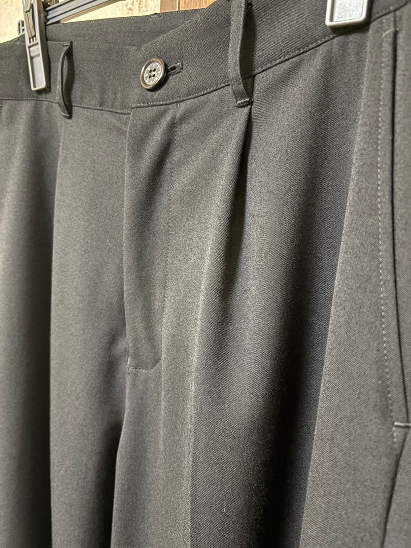 パンツ TTT MSW Wool polyester wide pants BLACK