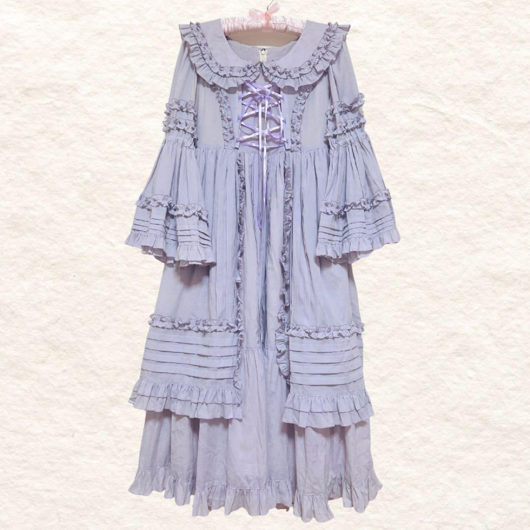 フィジカルドロップ 俵屋 薄紫 クラシカル姫袖ドレス ロングワンピース