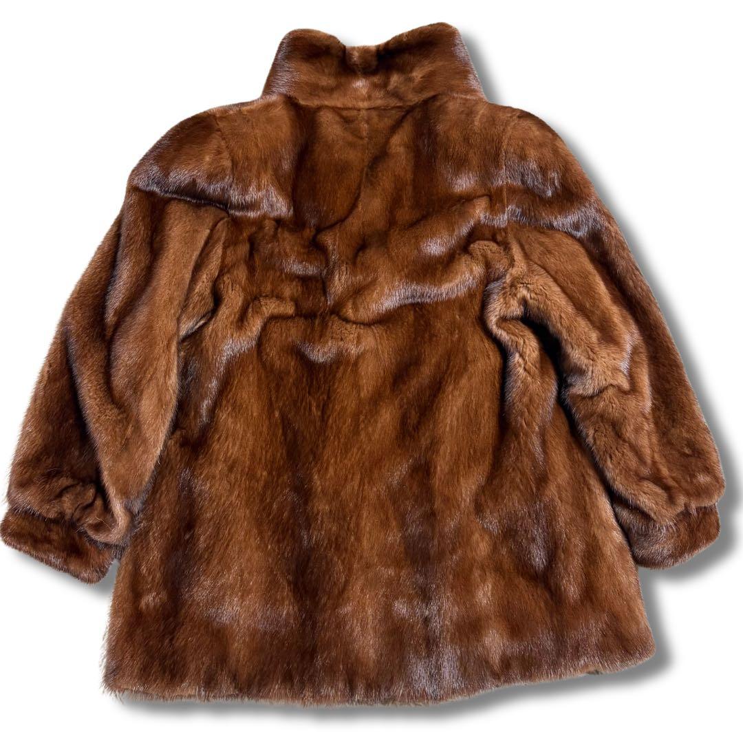 着丈80cm/極美品✨サガミンク 銀サガ デミバフ リアルファーコート 本毛皮