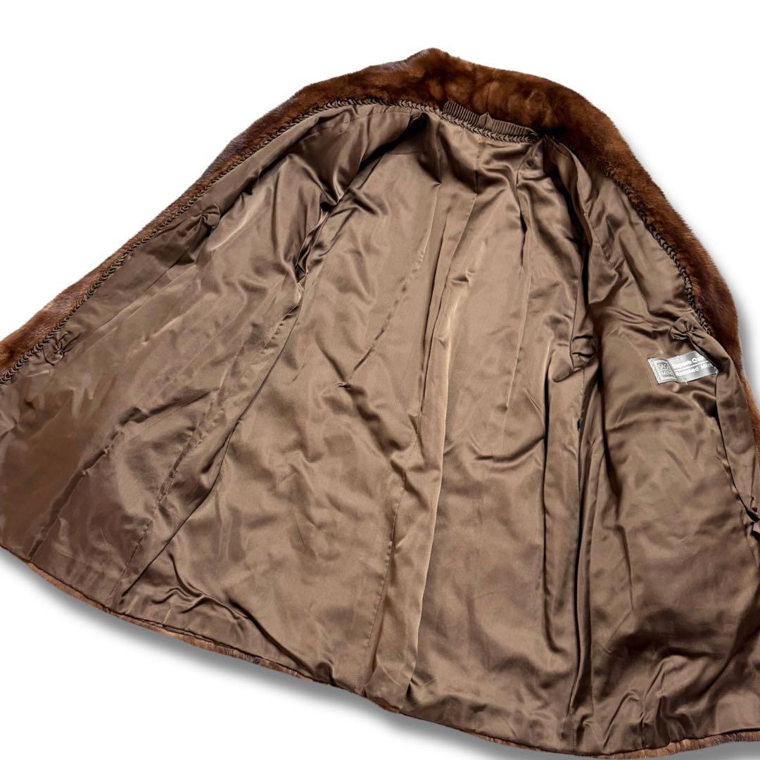 着丈80cm/極美品✨サガミンク 銀サガ デミバフ リアルファーコート 本毛皮