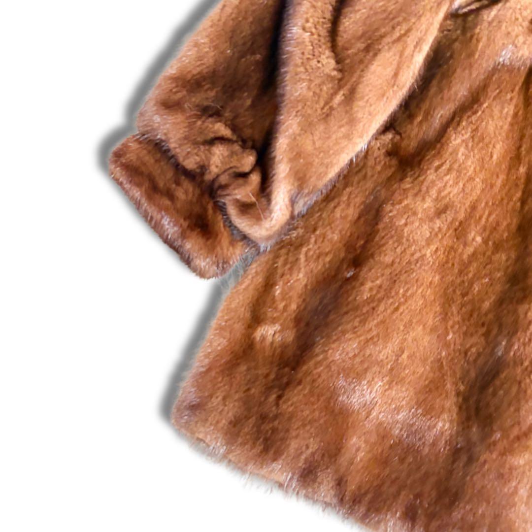 着丈80cm/極美品✨サガミンク 銀サガ デミバフ リアルファーコート 本毛皮