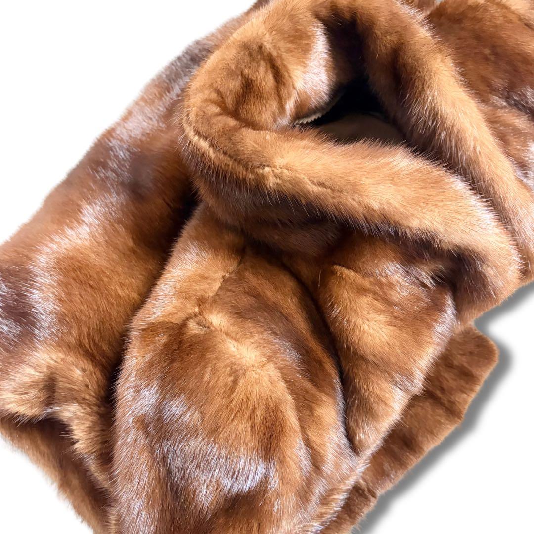 着丈80cm/極美品✨サガミンク 銀サガ デミバフ リアルファーコート 本毛皮