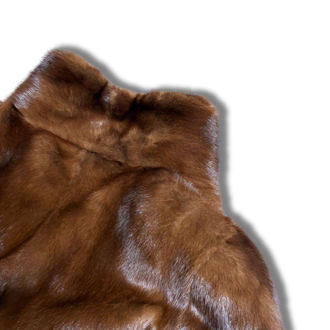 着丈80cm/極美品✨サガミンク 銀サガ デミバフ リアルファーコート 本毛皮