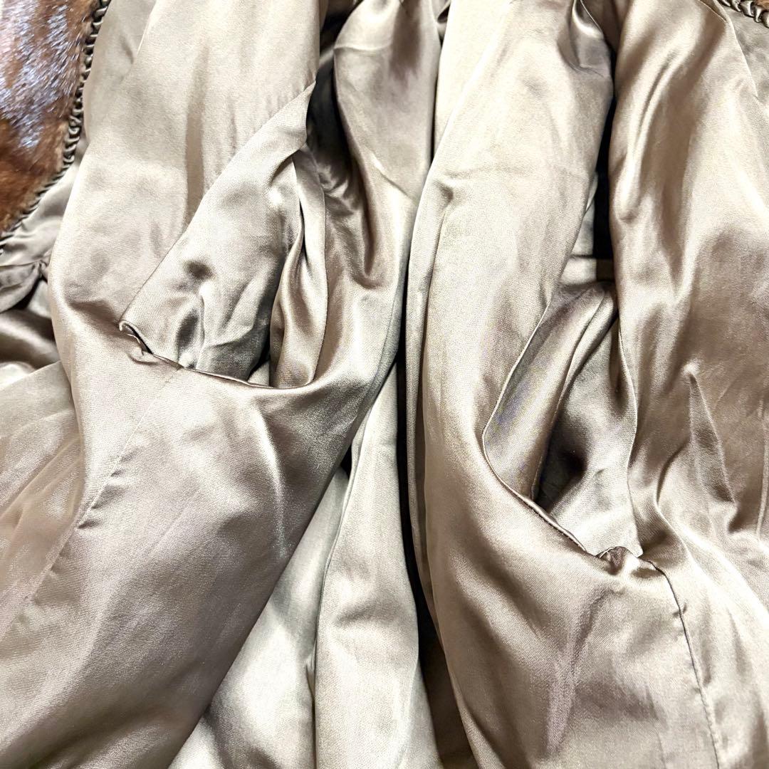 着丈80cm/極美品✨サガミンク 銀サガ デミバフ リアルファーコート 本毛皮