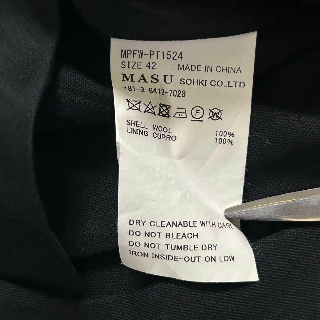 MASU 24aw wide trousers 42 ワイドスラックス 黒