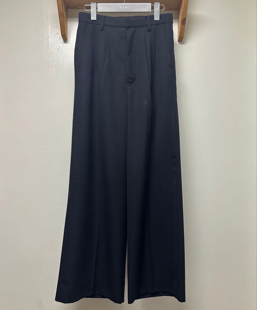 MASU 24aw wide trousers 42 ワイドスラックス 黒