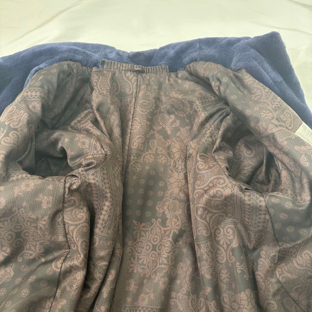 美品 サガミンク シェアードミンク 本革 コート 青