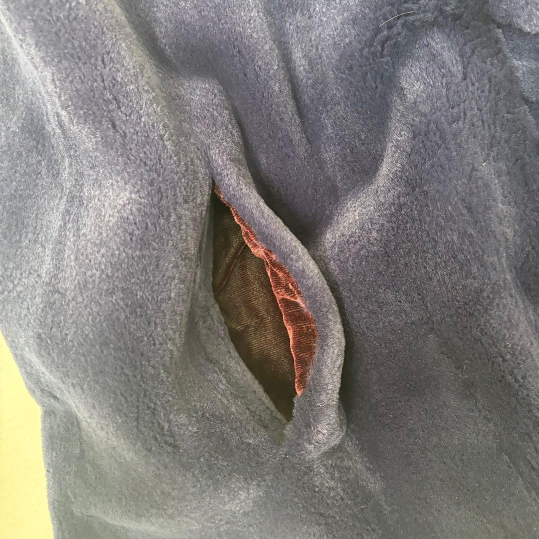 美品 サガミンク シェアードミンク 本革 コート 青