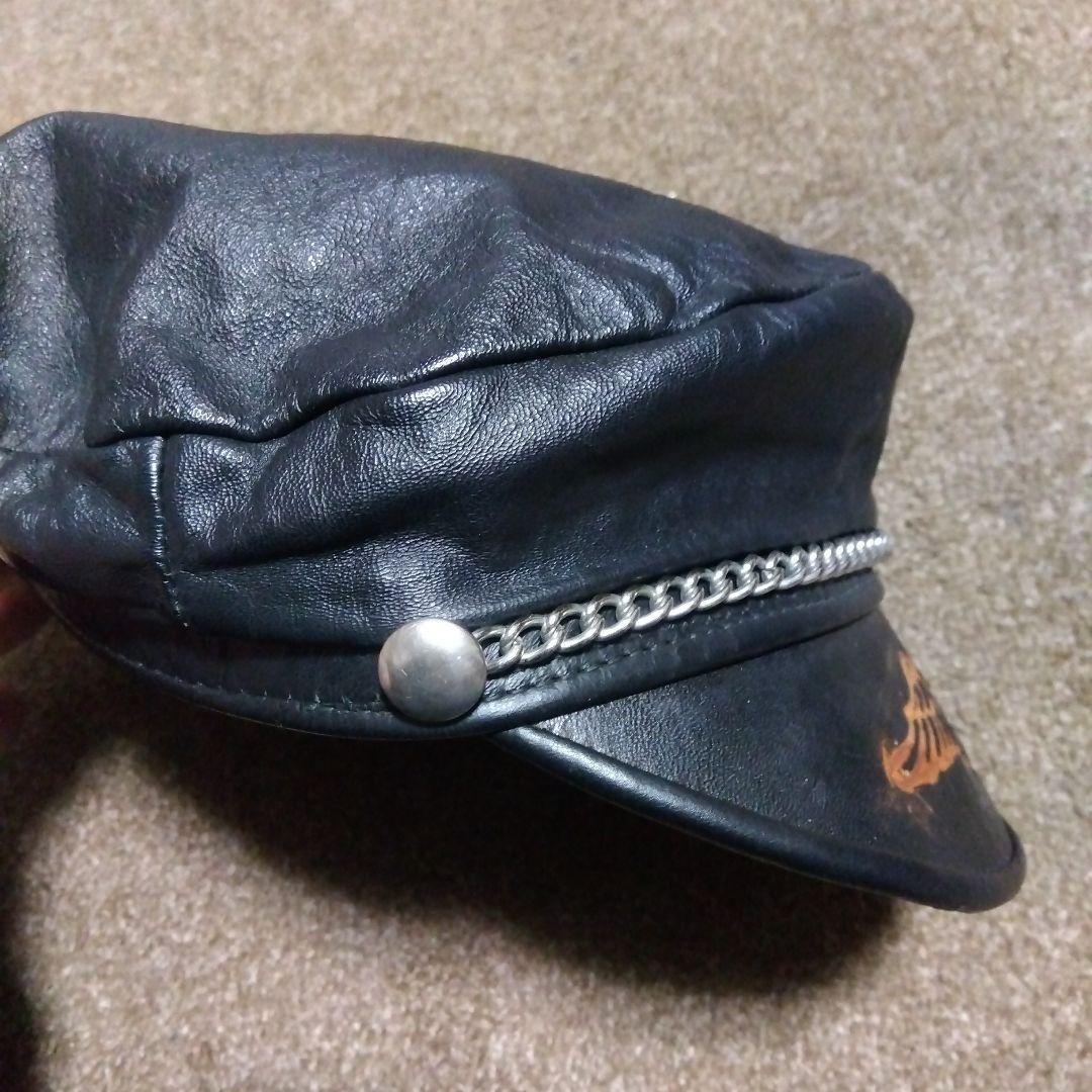 帽子 M HARLEY DAVIDSON 70s Leather Casket