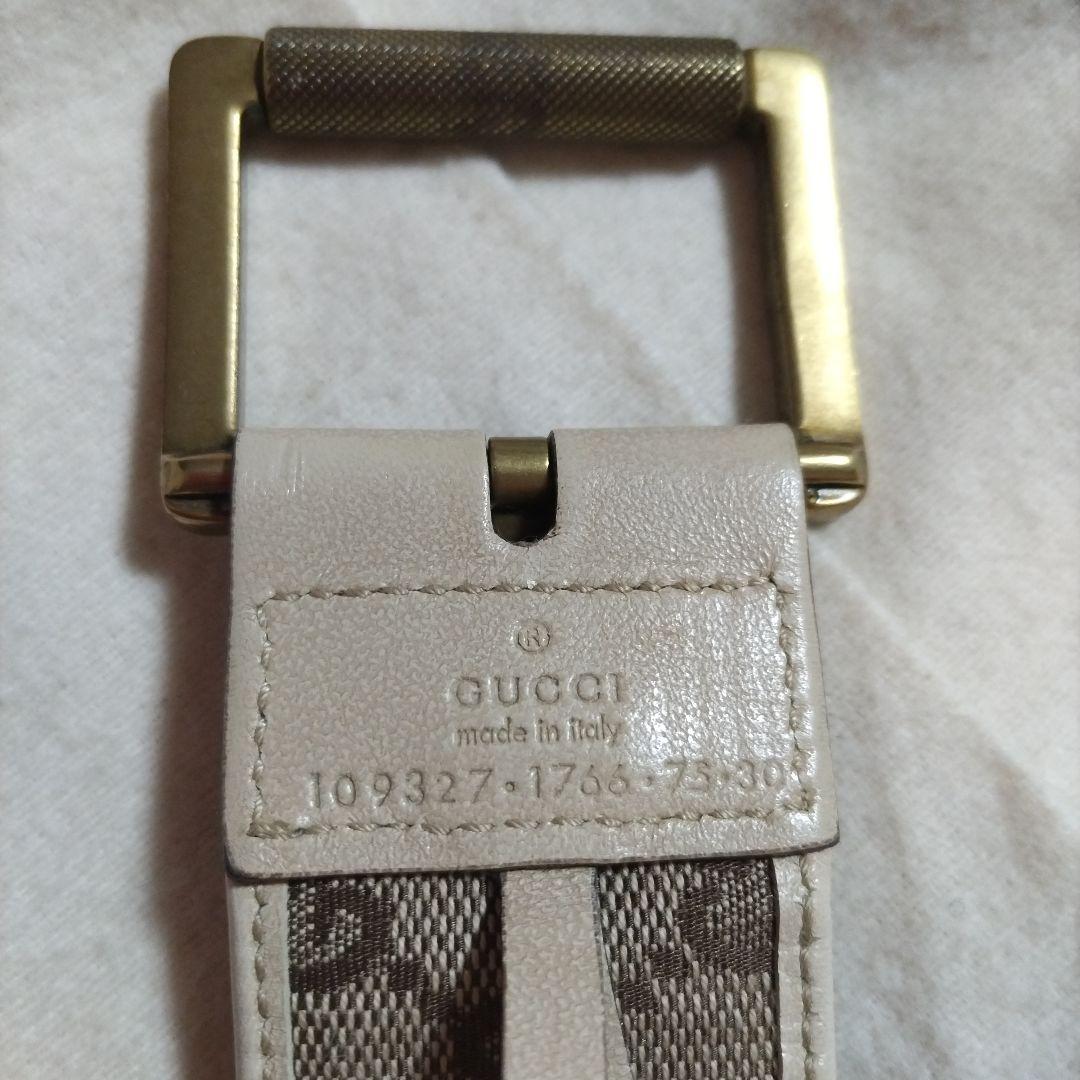 GUCCI ベージュ GGパターン ベルト レディース