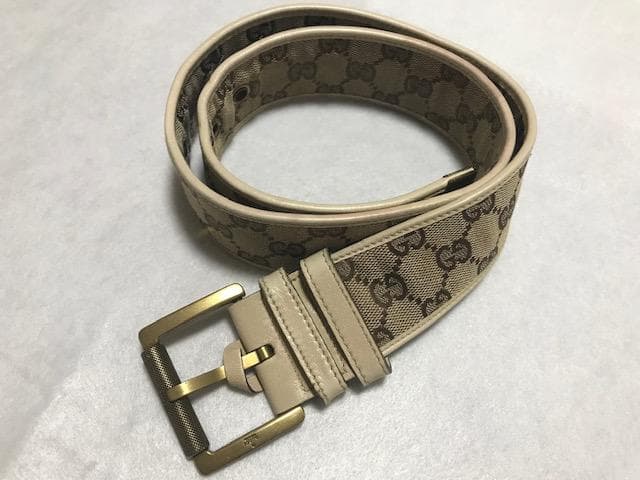 GUCCI ベージュ GGパターン ベルト レディース