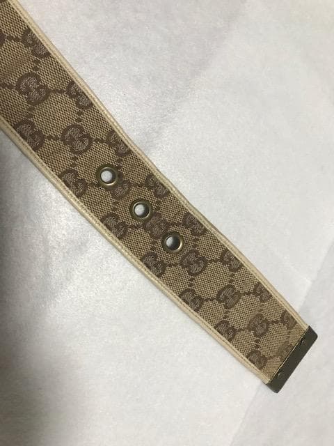 GUCCI ベージュ GGパターン ベルト レディース