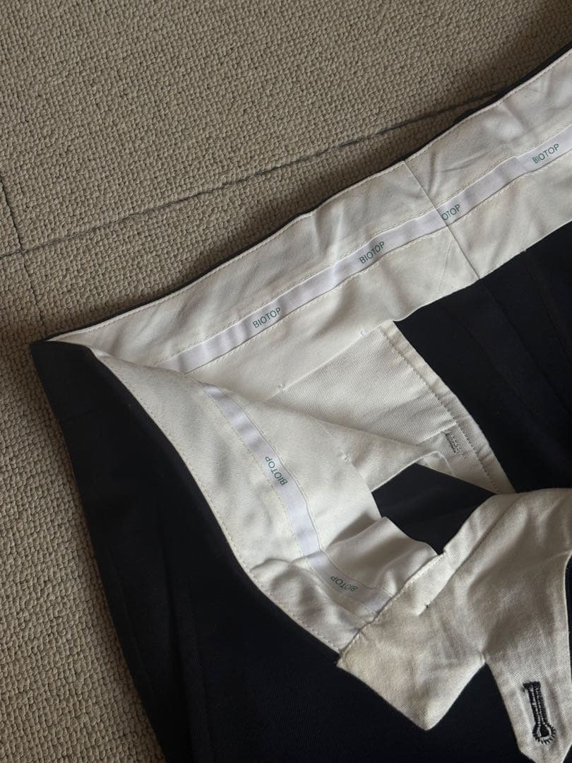 【BIOTOP】ノープリーツウールスラックス サイズL