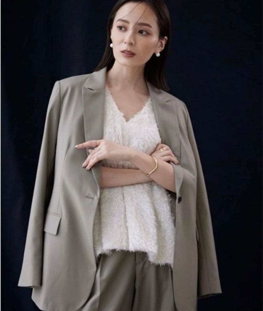 anuans ウールブレンドシングルジャケット KHAKI BEIGE