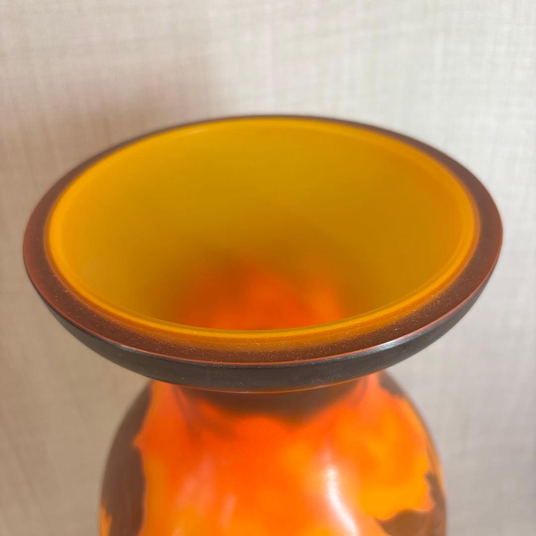 ガレ風 花瓶 ガラス細工 グレープ フラワーベース アンティーク 西洋 欧風