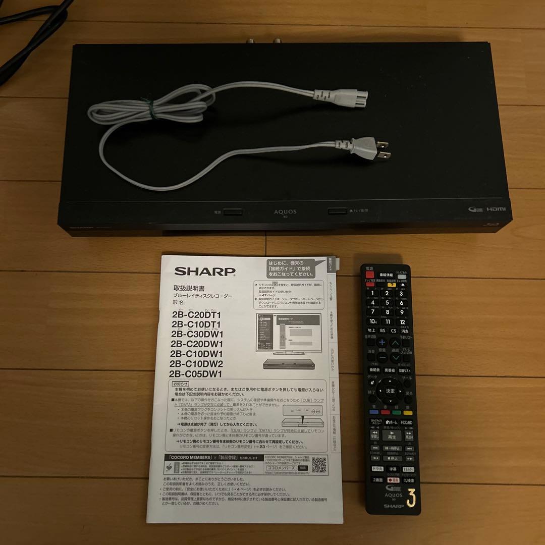 SHARP ブルーレイレコーダー 2B-C10DT1 2021年製