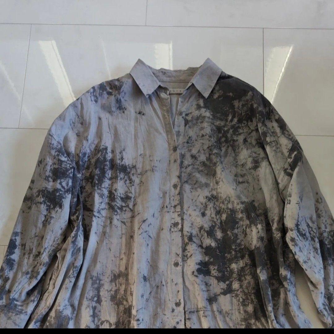 IROFUSI イロフシ 遊墨 シャツワンピース ゆったり コットンガーゼ