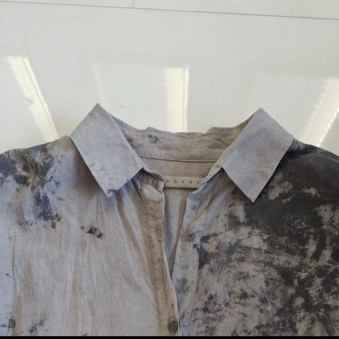 IROFUSI イロフシ 遊墨 シャツワンピース ゆったり コットンガーゼ