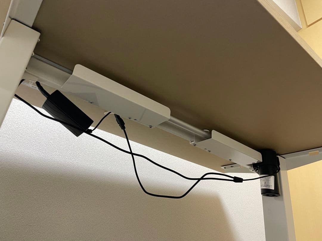 木目調 電動昇降パソコンデスク