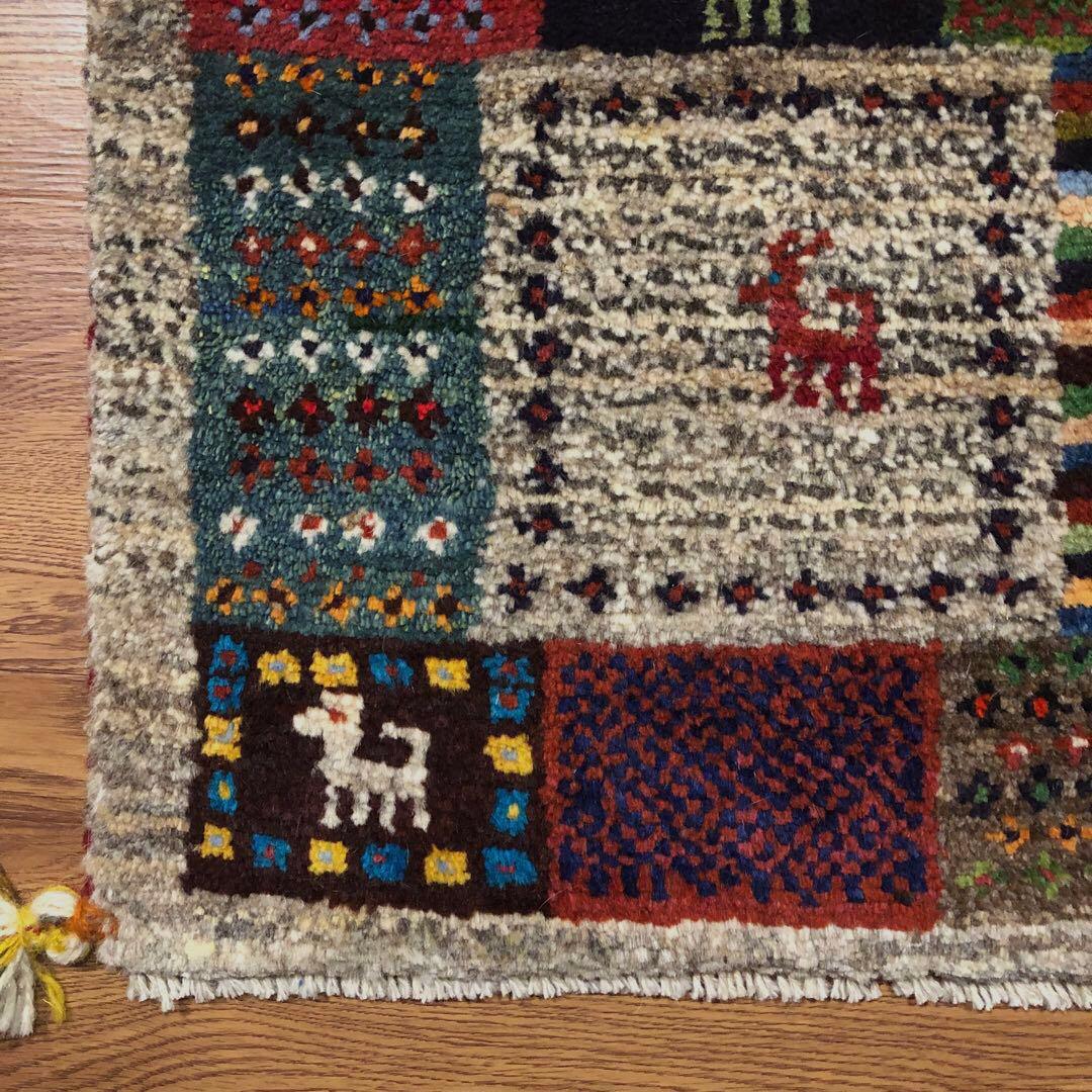 ペルシャギャッベ (ギャベ) チェアマット 椅子の座布団 No.11385