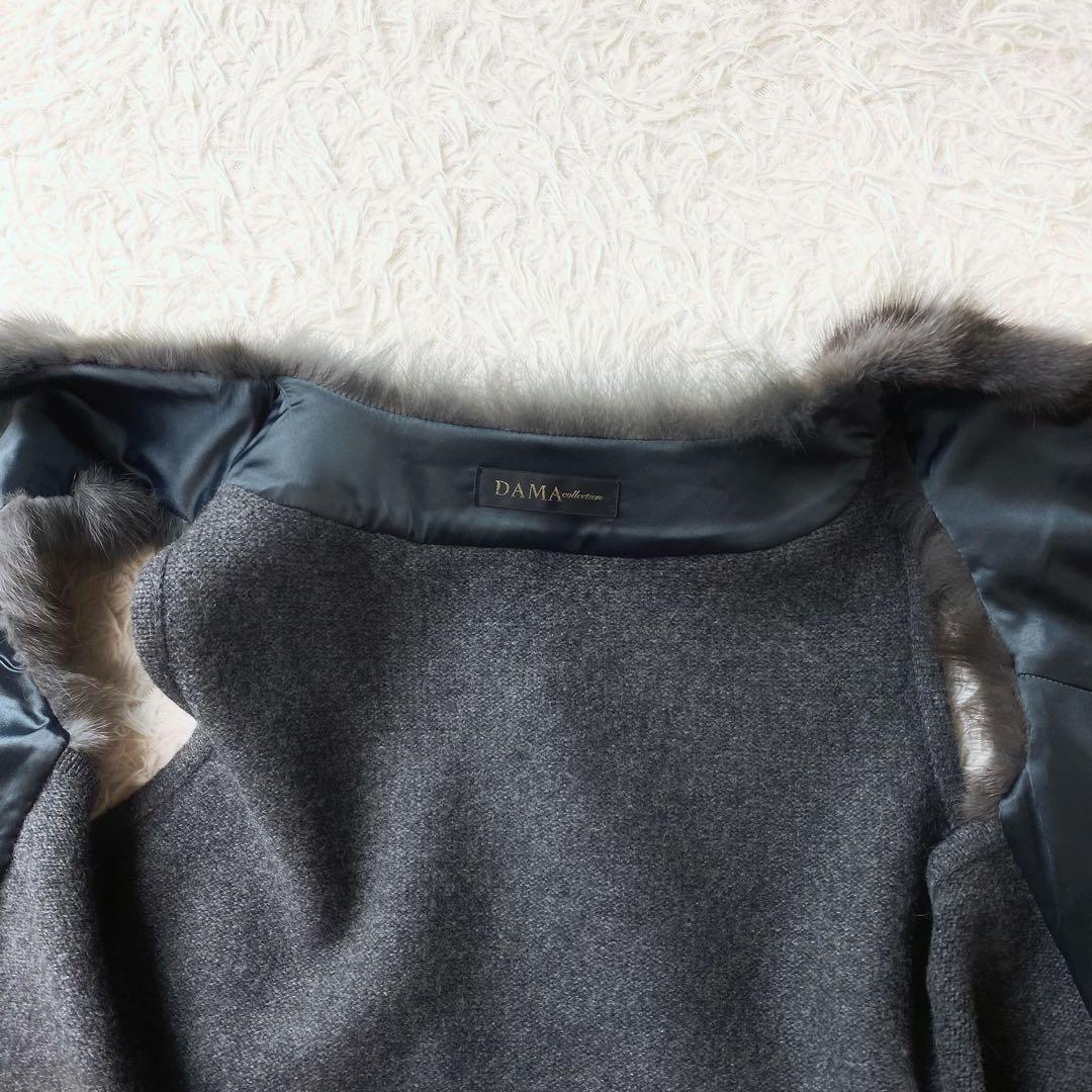 値下げ中1未使用級 ダーマコレクション 高級 フォックスファー ベスト グレー