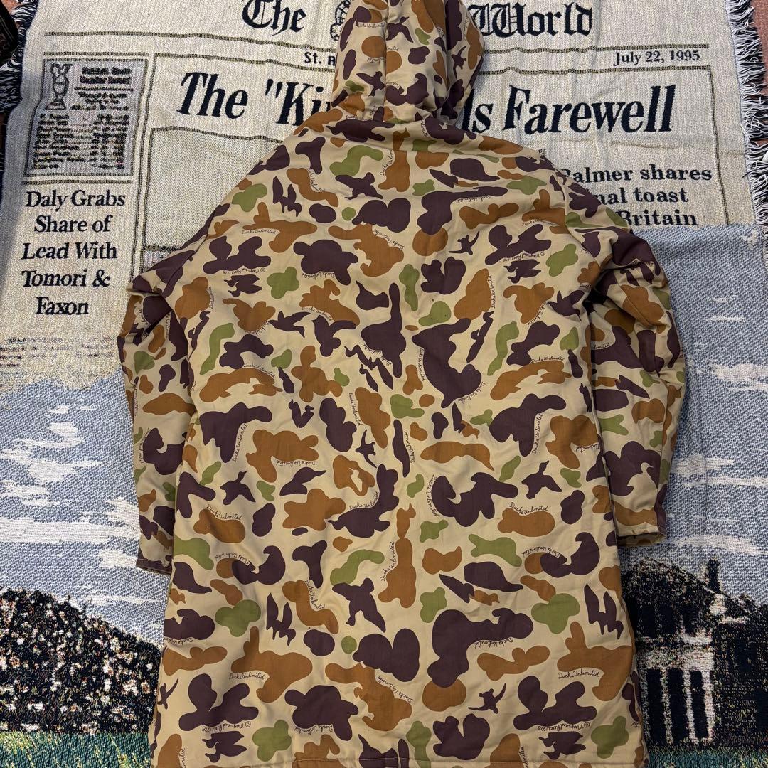70s ダックハンターカモ 中綿 コート TALONジップ フーデッド ロング