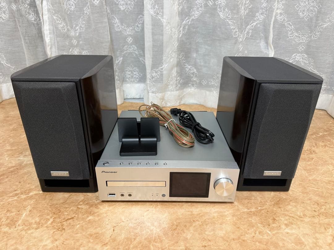 ★美品★Pioneer製ミニコンポ スピーカーがオシャレなウッド調 音響良好♪