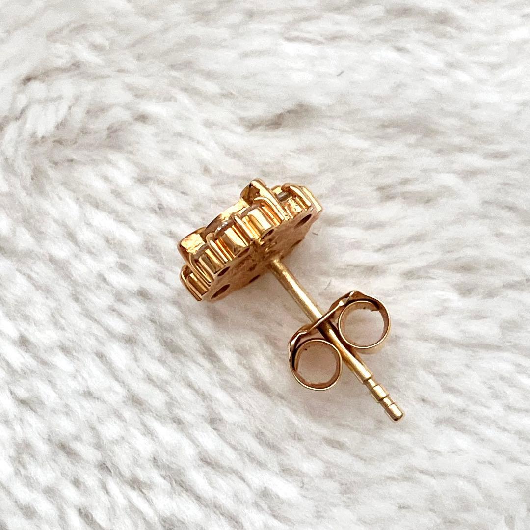 レア CELINEセリーヌ ピアス K18 ※片耳のみ YG ダイヤ トリオンフ