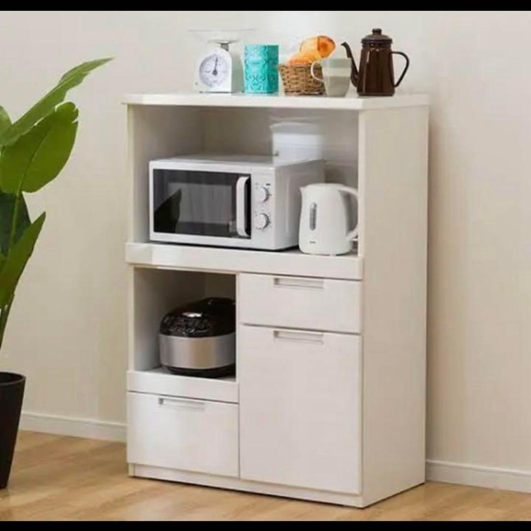 【送料込み】食器棚 キッチンボード ニトリ ダリア レンジボード 白