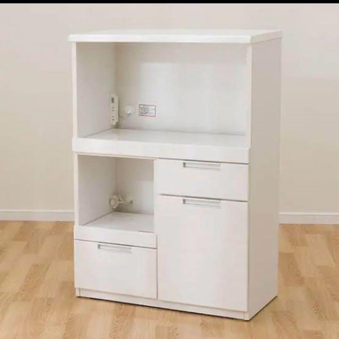 【送料込み】食器棚 キッチンボード ニトリ ダリア レンジボード 白