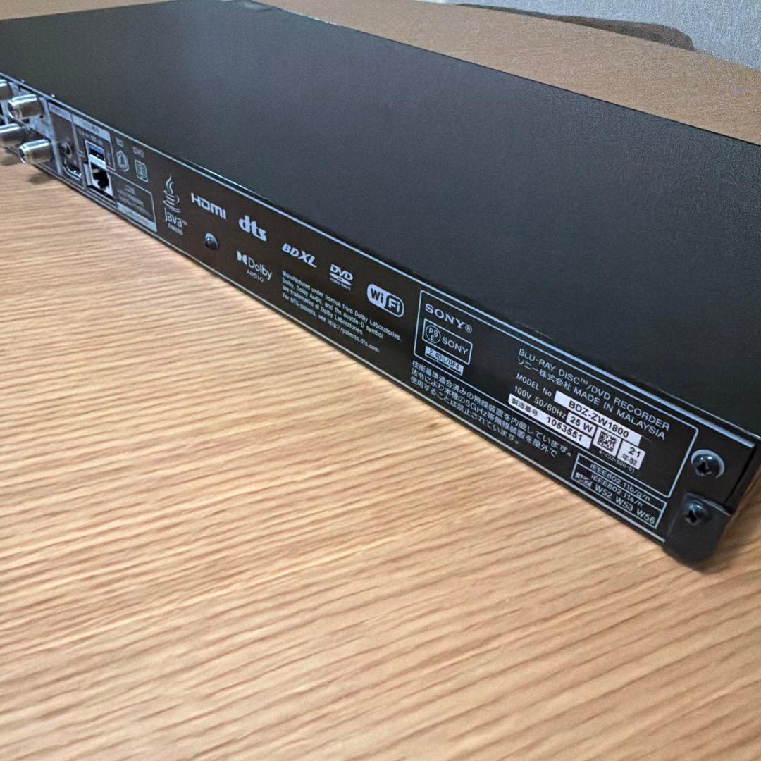 レコーダー SONY BDZ-ZW1800