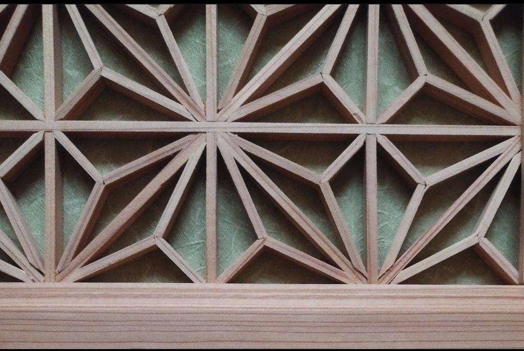 181❣️特価❣️ 麻の葉組子3枚一組　木製額縁