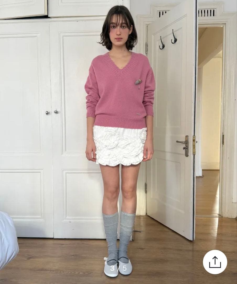 スカート sinoon rose frill mini skirt (white)