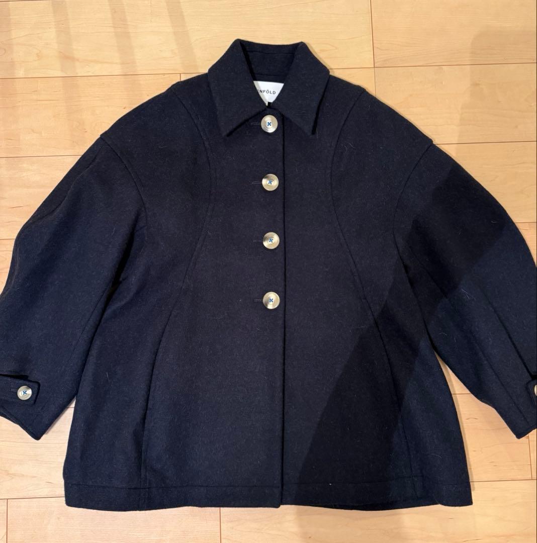 ENFOLD メルトンコート　ダークネイビー　38
