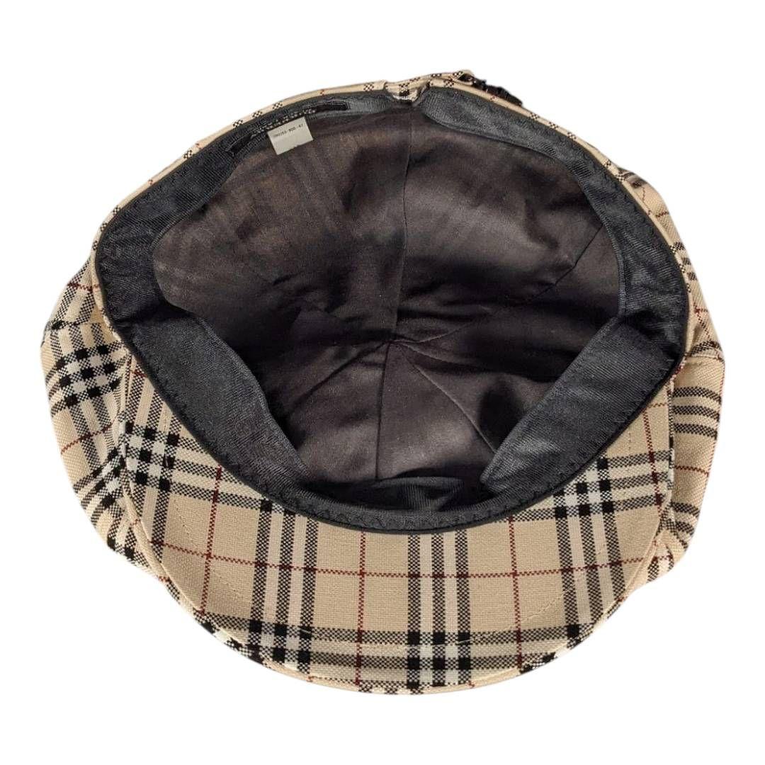 BURBERRY アジャスター 付き ベレー帽 キャスケット ノバチェック F