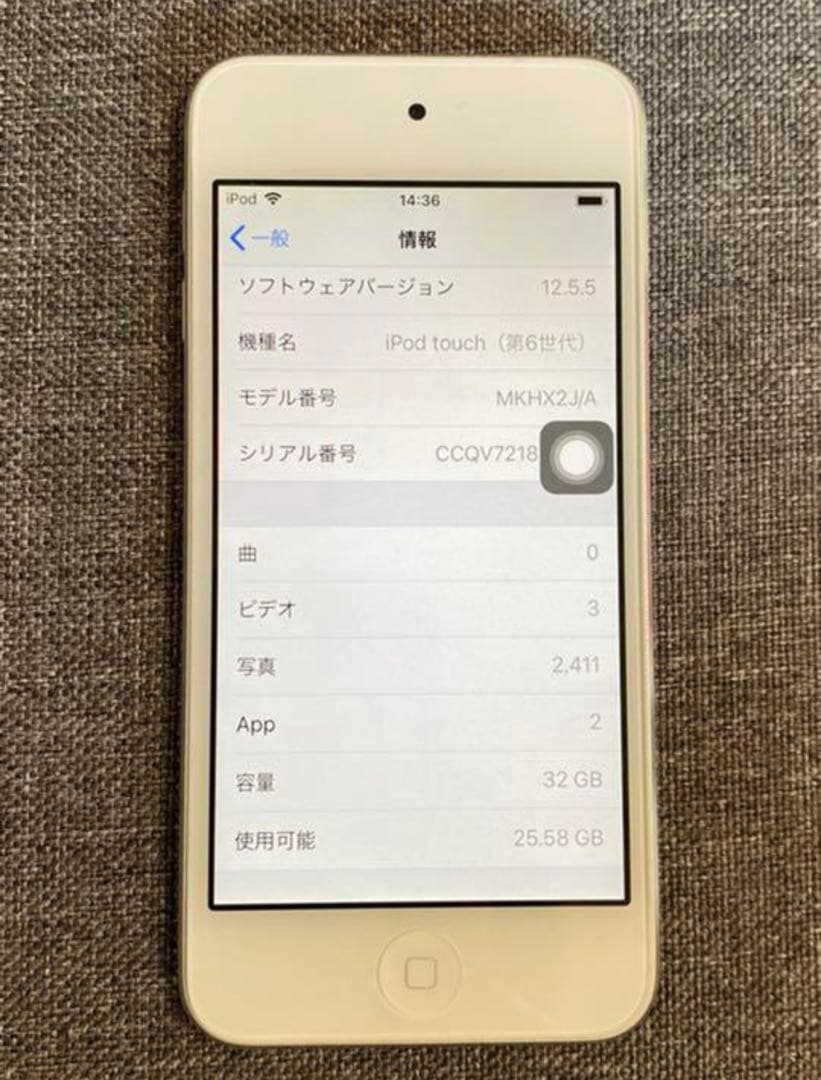 iPod touch 第6世代 32GB 2021年製造の新品バッテリー　美品