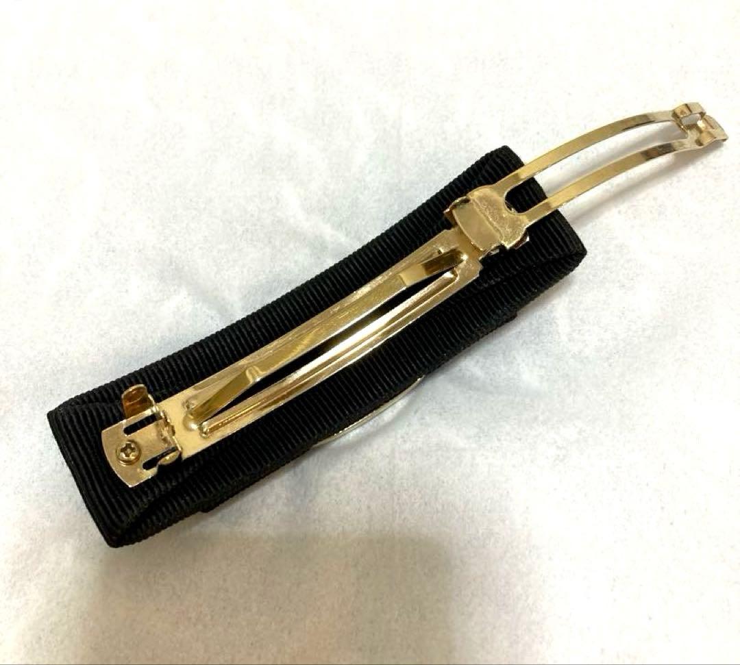 フェラガモ　バレッタ ヴァラ リボン ヘアアクセ ブラック ゴールド