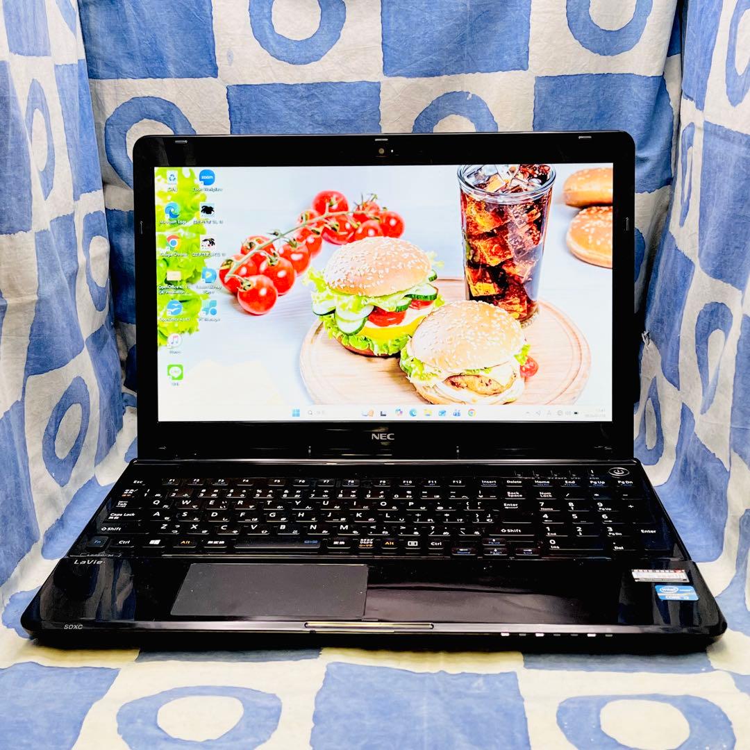 綺麗ブルーレイ☆快適SSD☆大人な黒ノートパソコン♪カメラ付！Windows11