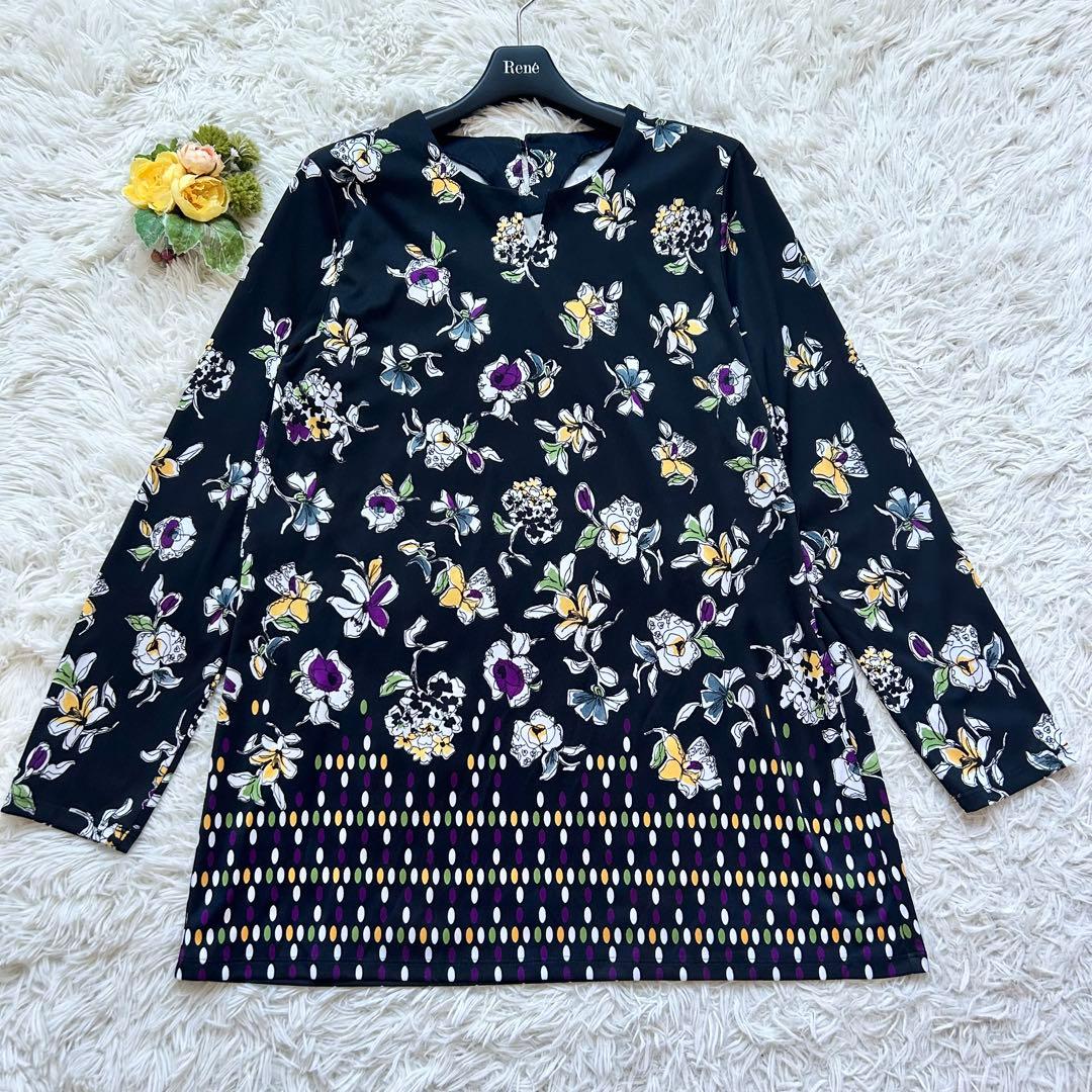 極美品 2022年♡レリアン プラスハウス チュニック 花柄 ドット 13+