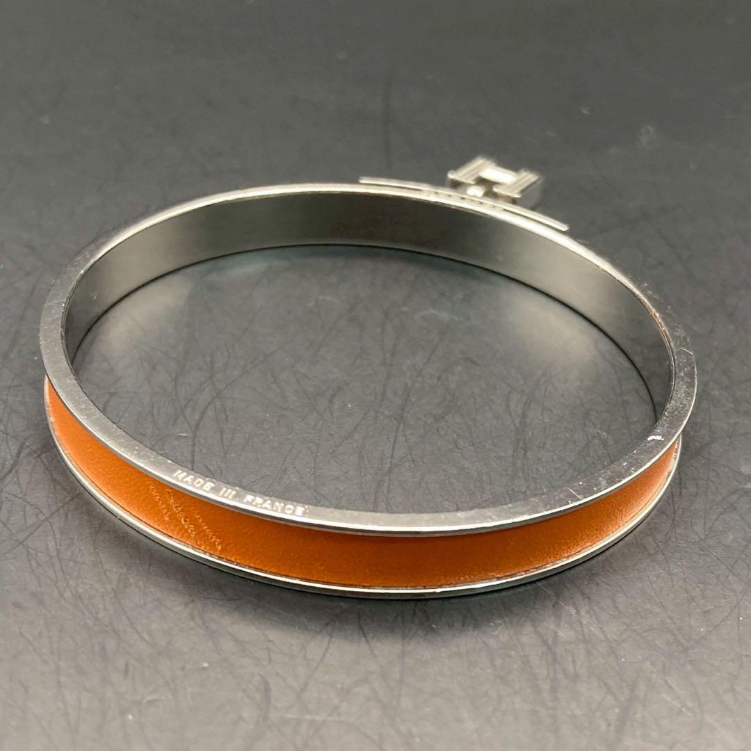 【美品】エルメス　バングル　ケリー　Hカデナ　オレンジ　ロゴ刻印　付属品付き