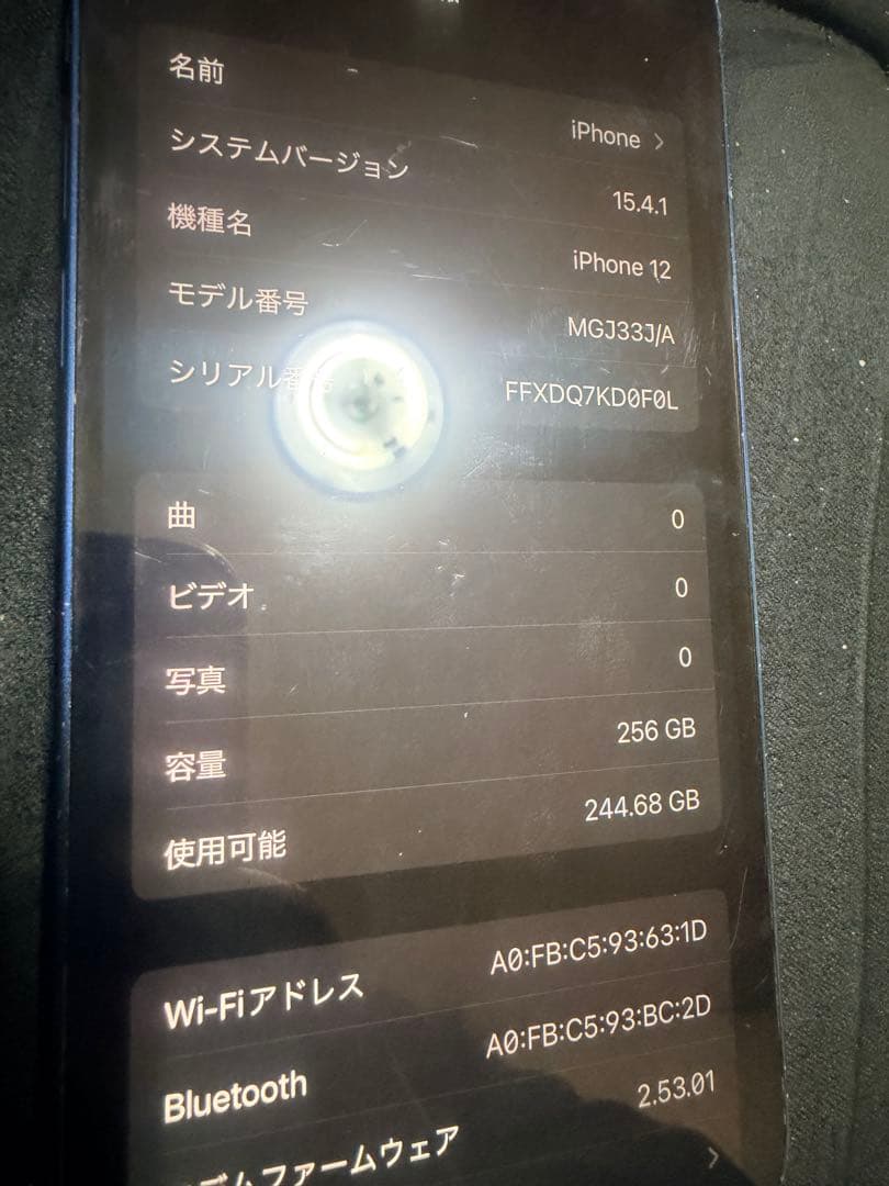 ジャンク品Apple iPhone 12 256GB 青