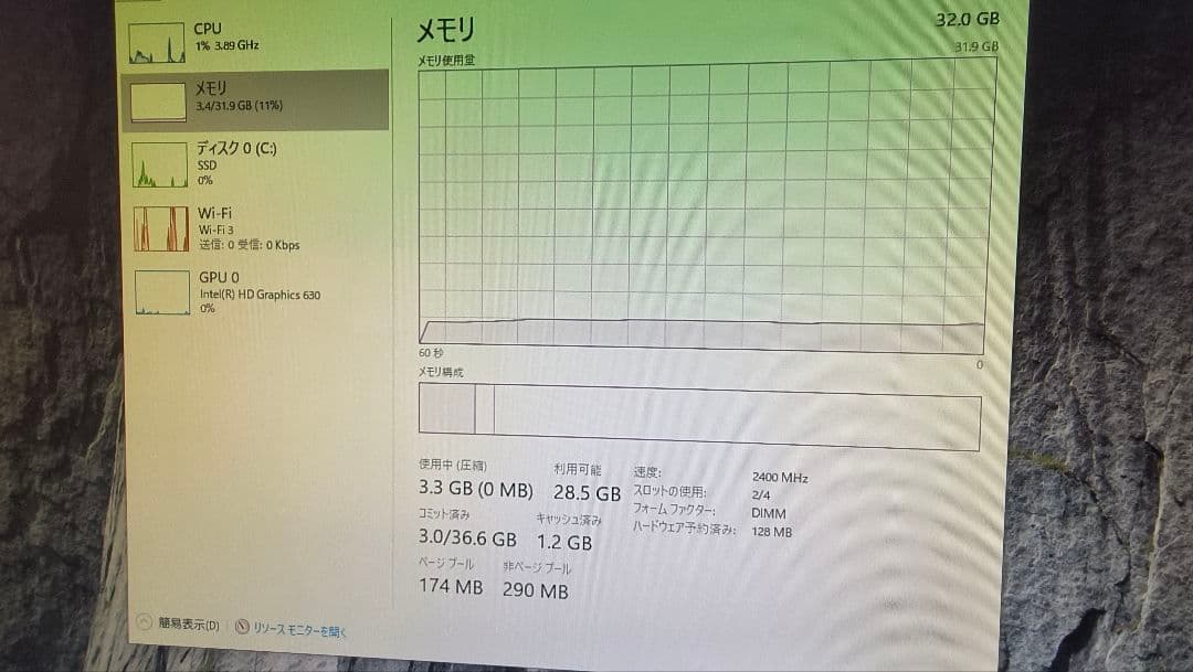 ddr4 16gx2枚 32g 動作確認済み ④