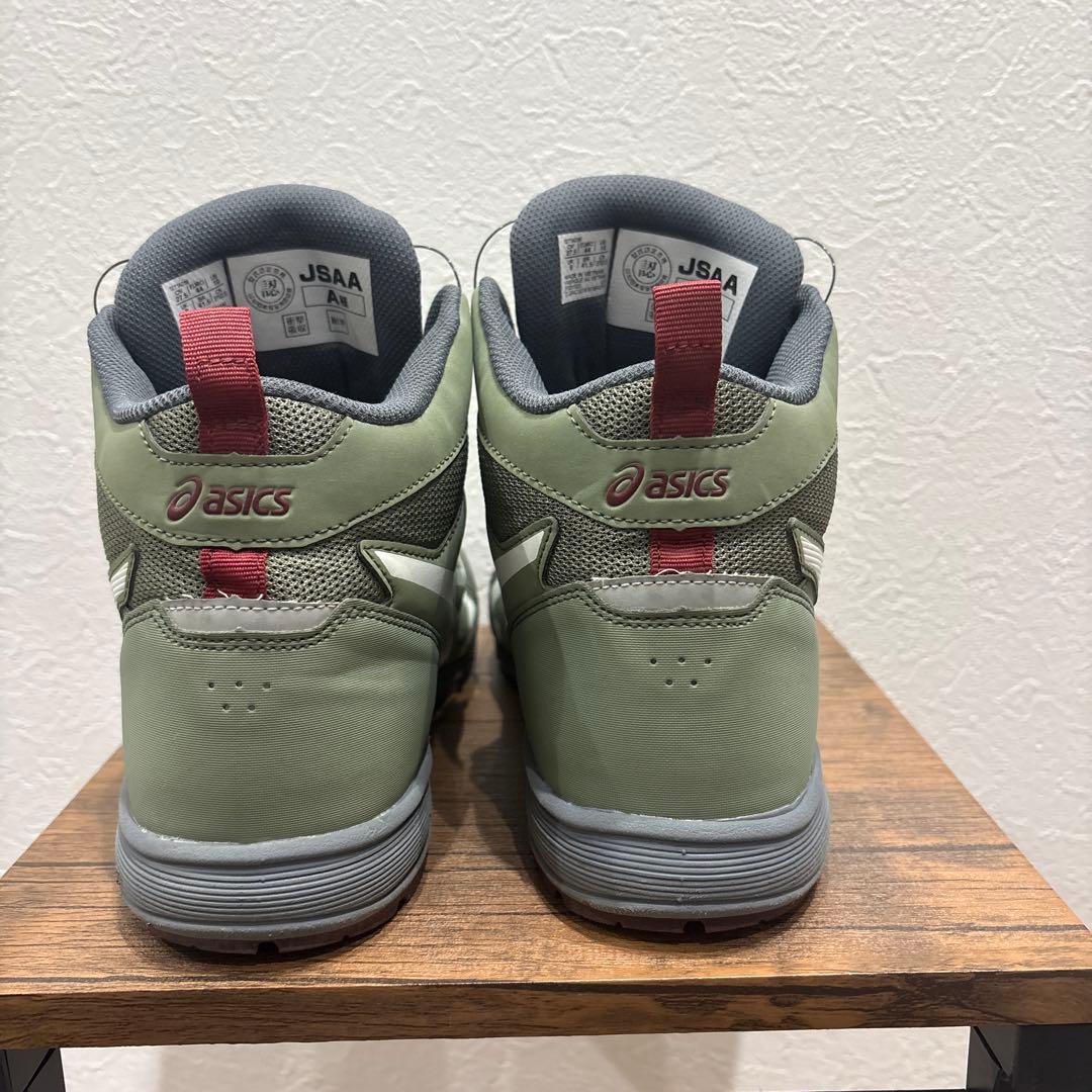 アシックス 安全靴 ウィンジョブ CP214 グリーン×ホワイト27.5cm美品