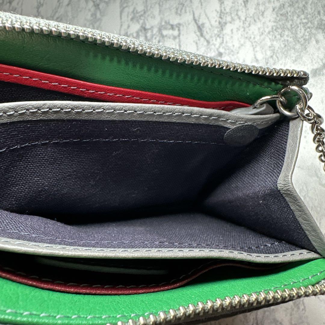 極美品✨FRATHOUSE L字ファスナー小銭入れ　グレー　オーブ　ロゴプリント