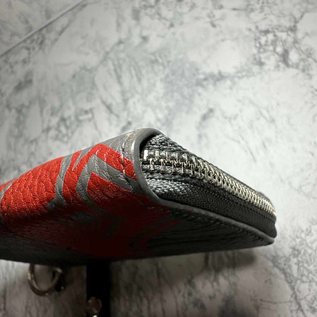 極美品✨FRATHOUSE L字ファスナー小銭入れ　グレー　オーブ　ロゴプリント