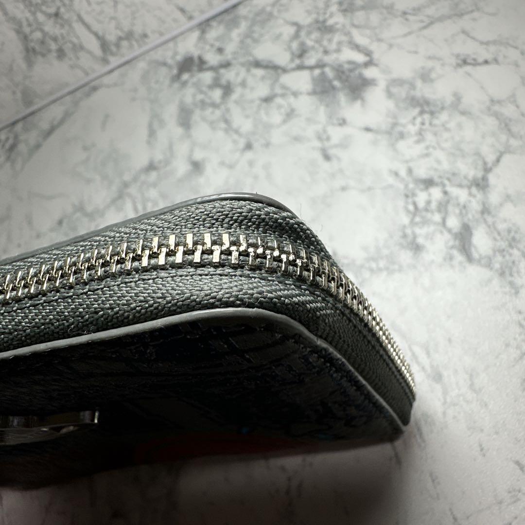 極美品✨FRATHOUSE L字ファスナー小銭入れ　グレー　オーブ　ロゴプリント