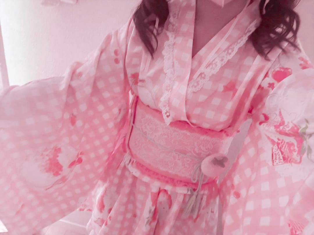 ToAlice いちごギンガムチェック浴衣セット ピンク S